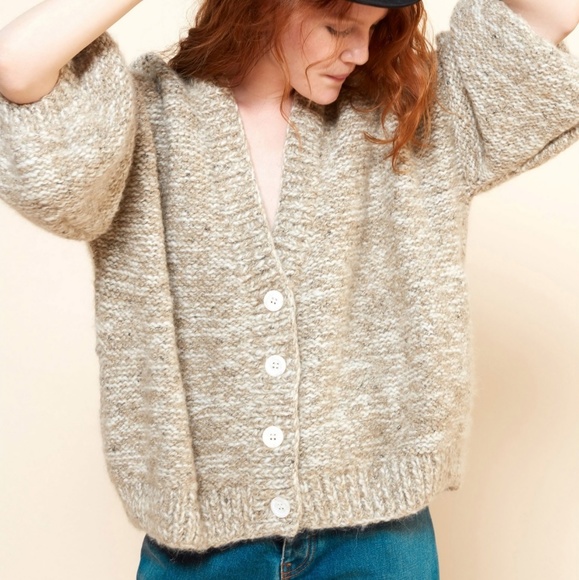 Mes Demoiselles Sweaters - Mes Demoiselles Oversized Hand Knit Cardigan M NWT